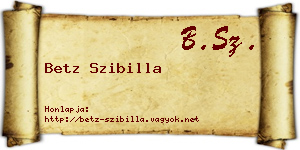 Betz Szibilla névjegykártya
